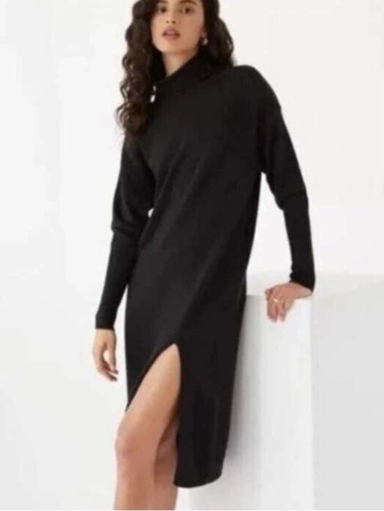 Wilfred Dresses & Skirts - Aritzia Wilfred Cyprie LongSleeve Mockneck Sweater Merino Wool Slit with Fit S-M
